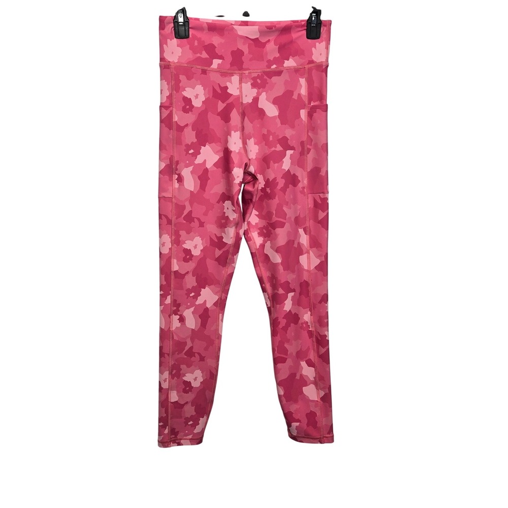 Calme Johnny Was Leggings Pink Camo High Waist Pocket‎ Womens M Crop
